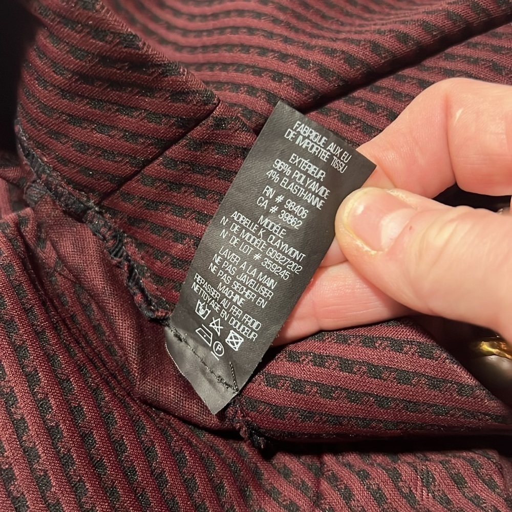 Theory Adbelle Claymont Burgundy Black Pull on Leggings Pant Large - Picture 8 of 11